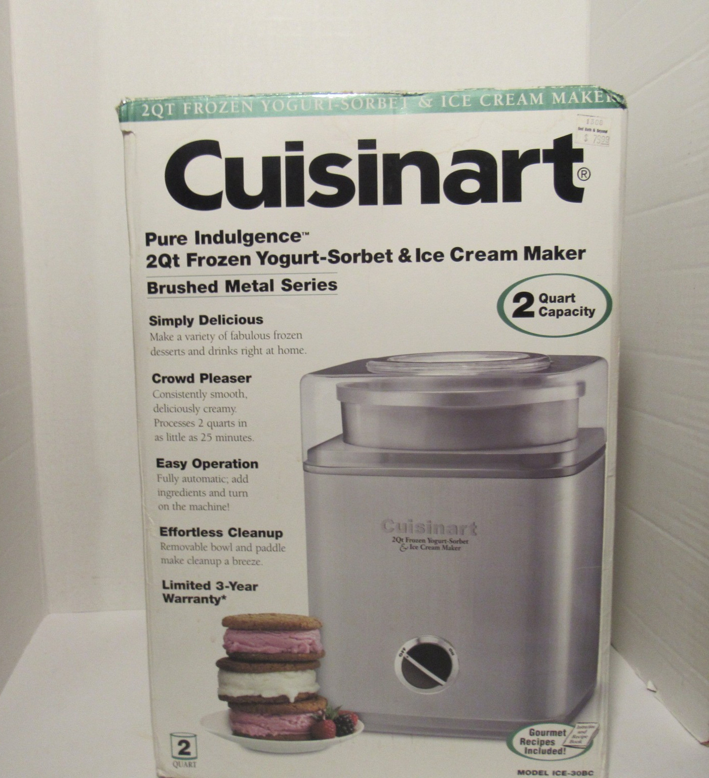 Cuisinart ICE-30BC Pure Indulgence 2-Qt Frozen Yogurt, Sorbet & Ice Cream Maker