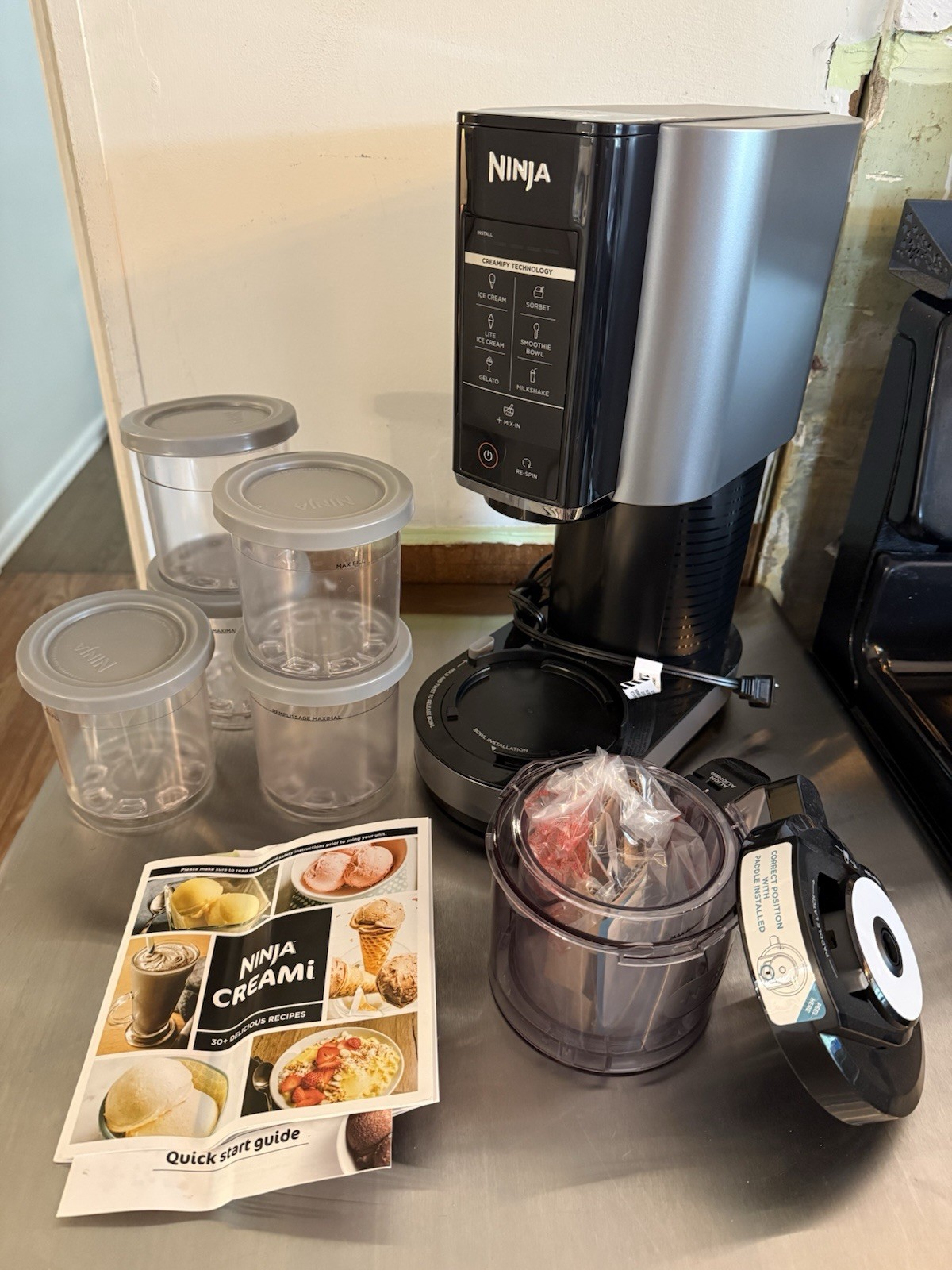 Ninja CREAMi, Ice Cream Maker NC301, 7 One-Touch Programs – NEW w/6 Containers