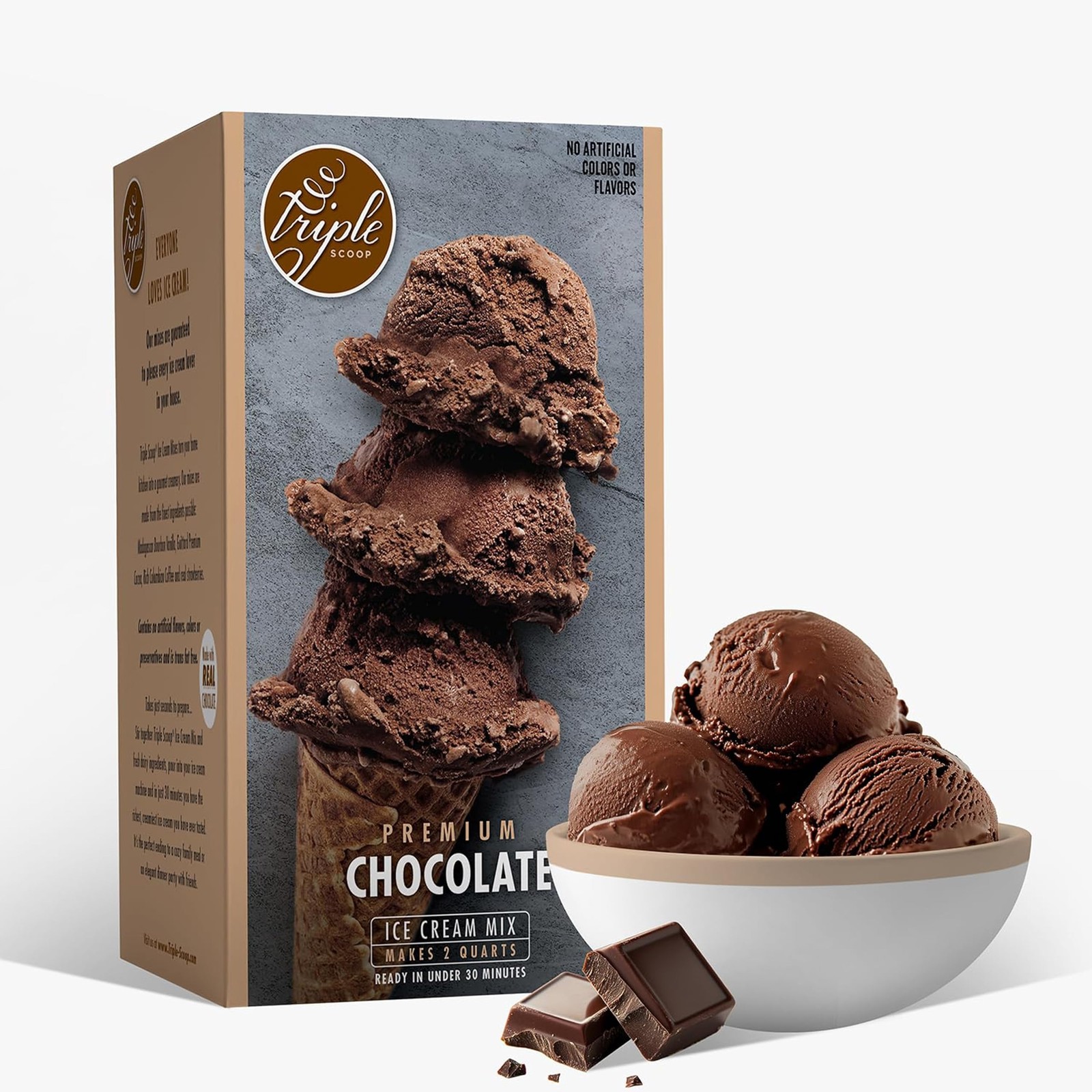 Triple Scoop – Premium Chocolate Ice Cream Mix For Maker. 1 Pack