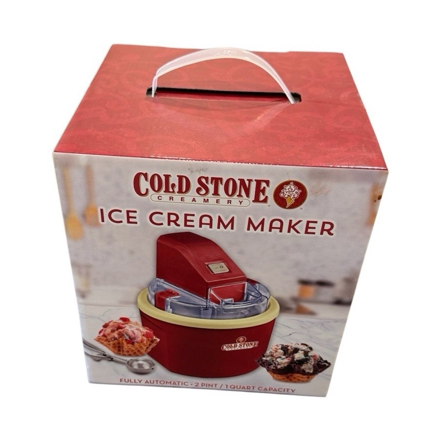 Cold Stone Creamery Electric Ice Cream Maker 2 Pint Fully Automatic Red