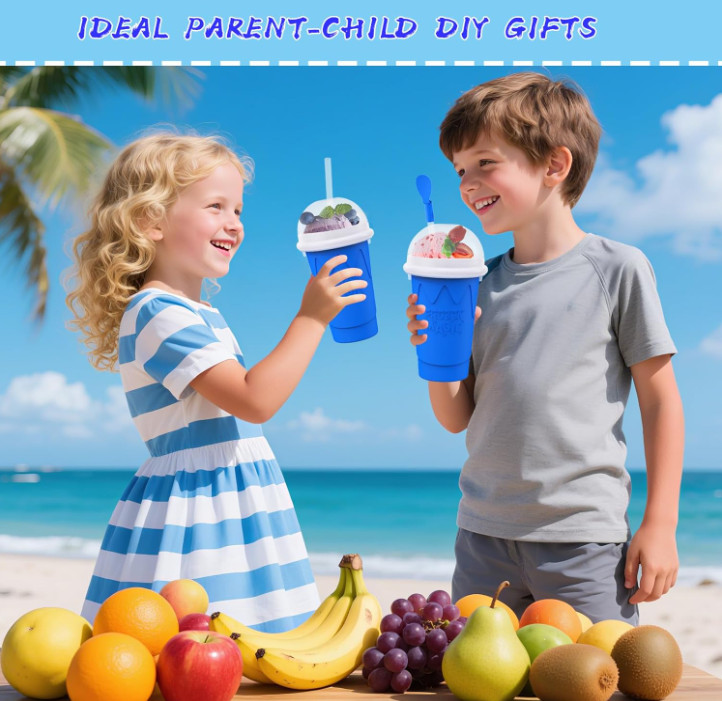 500ML Slushie Maker Cup – DIY Magic Slushy Maker Squeeze Cups, Portable Smoothie