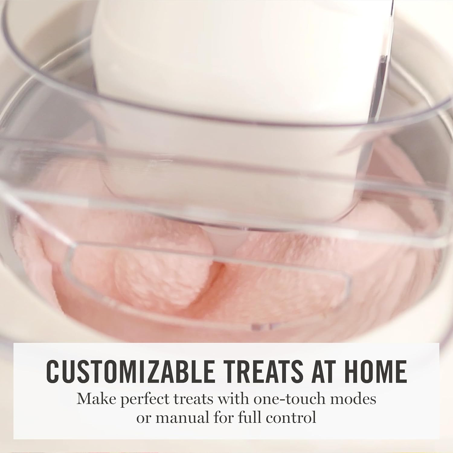 1 Quart Ice Cream Maker, Built-In Compressor, No Pre-Freezing Required, 3 Modes