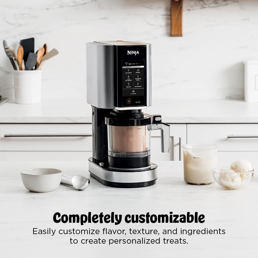 Ninja NC301 Creami Ice Cream Maker, for Gelato, Mix-Ins, Milkshakes, Sorbet, Smo