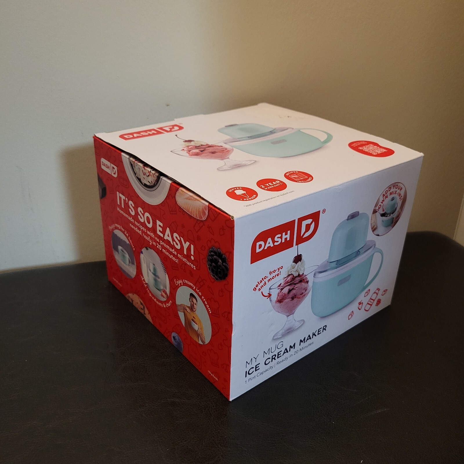 Dash My Mug Ice Cream Maker, 1 PINT Single Serve, Ready In 20 Minutes