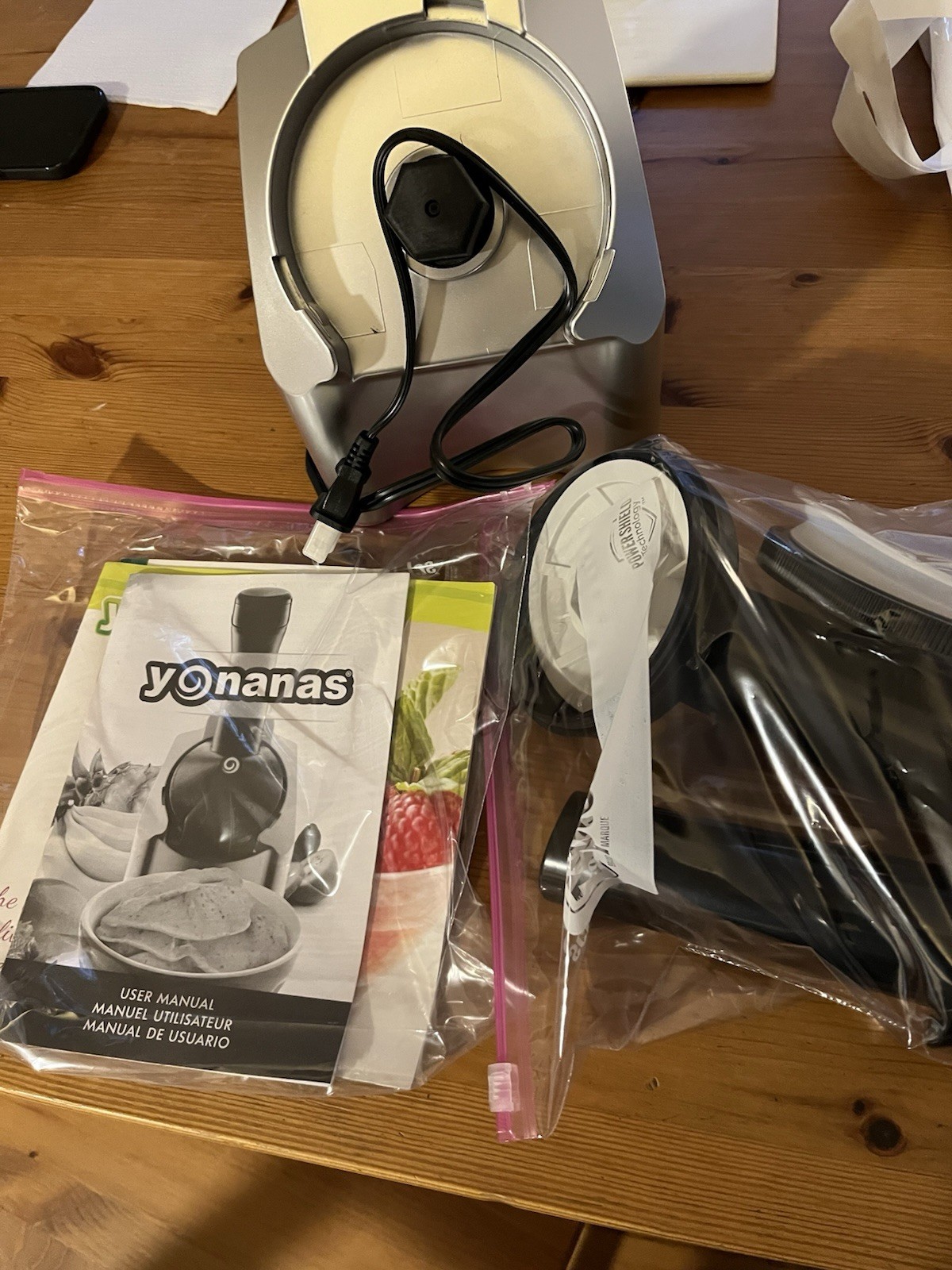 Yonanas Frozen Dessert Maker Silver/Black 0.4 qt Easy Clean, Manuals Parts