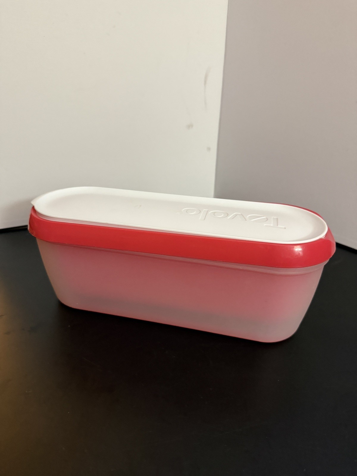 Tovolo Glide-A-Scoop Ice Cream Tub Red White Container EUC