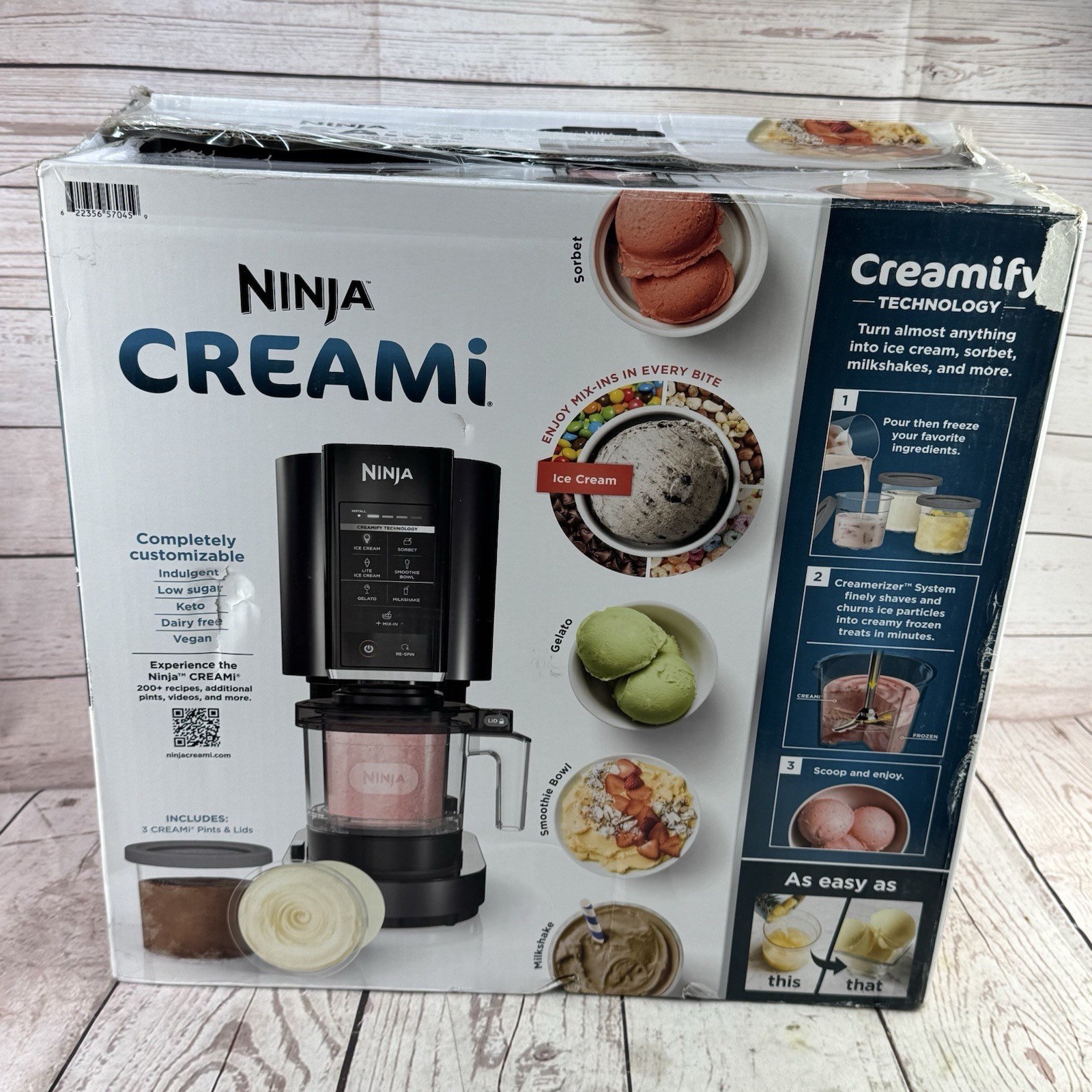 Ninja CREAMi CN305A 7-in-1 Ice Cream Gelato Sorbet Maker Black Silver