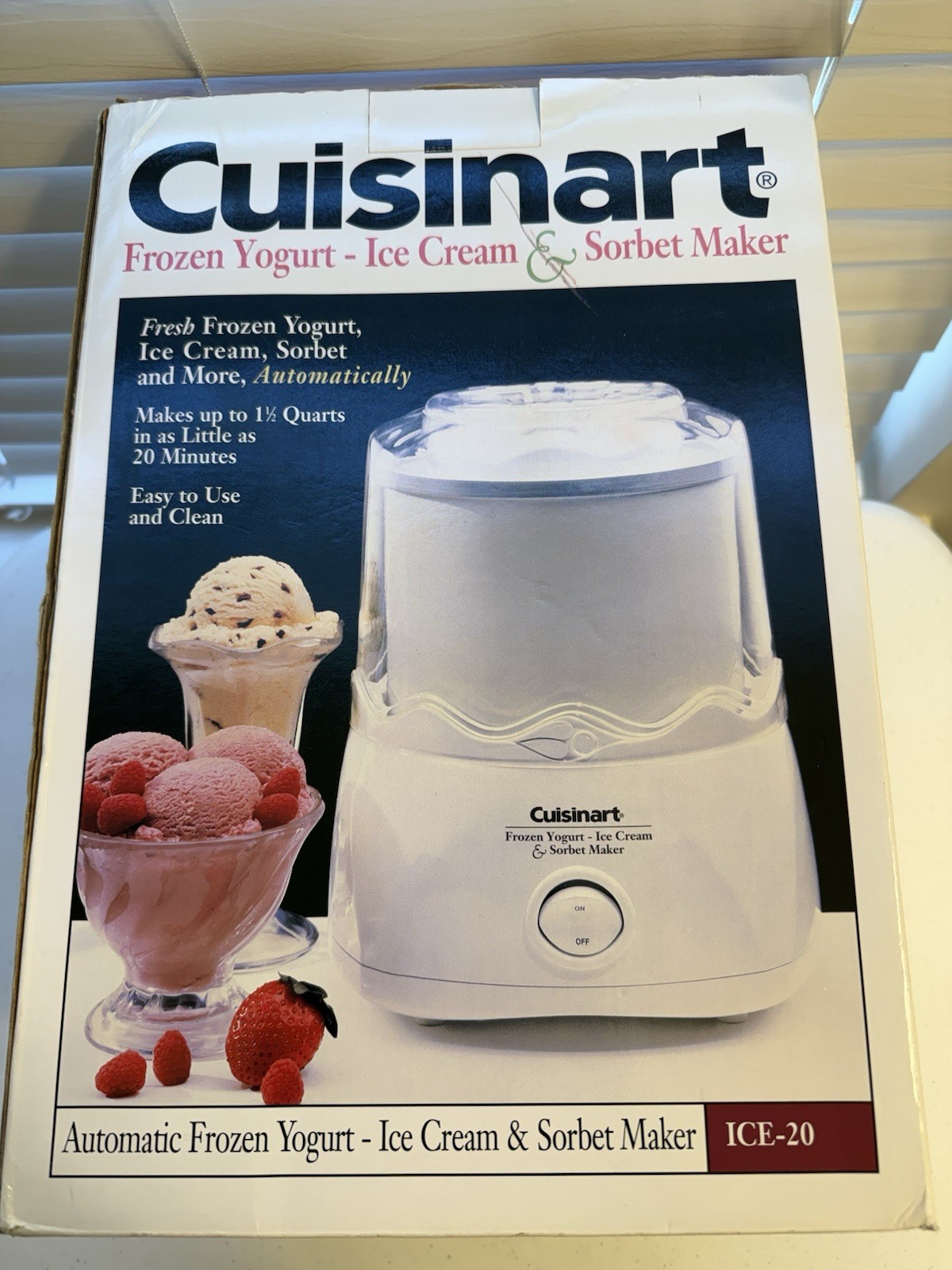 Cuisinart ICE-20 1-1/2 QT Automatic Frozen Yogurt Ice Cream Sorbet Maker – NEW