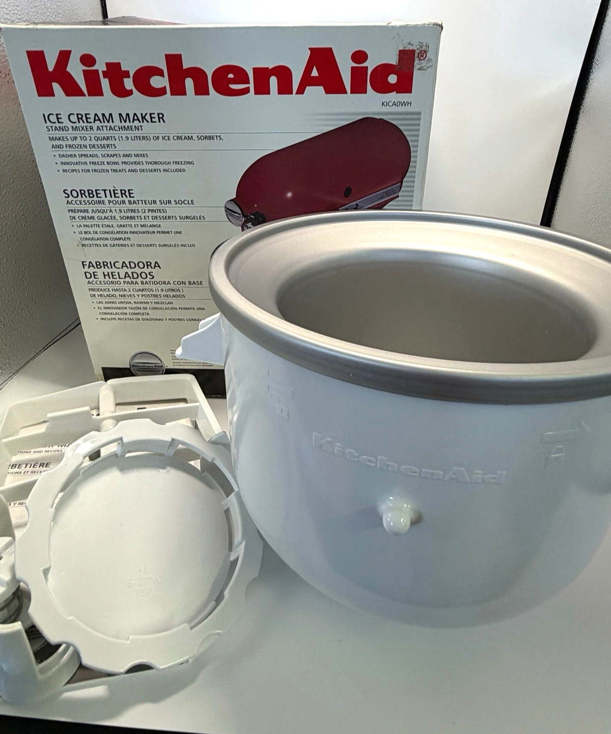 Kitchenaid Stand Mixer 2 Quart Ice Cream Sorbet Yogurt Maker REFURBISHED