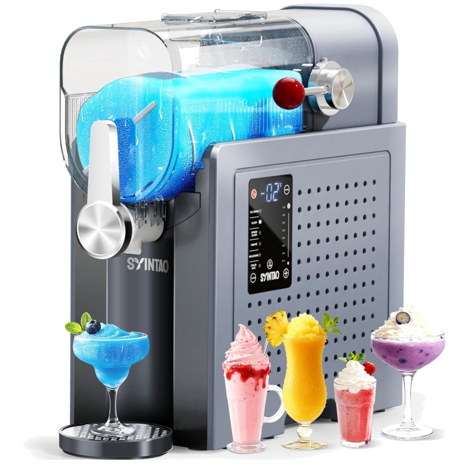 2-in-1 Slushie & Soft Serve Ice Cream Maker – LED Display