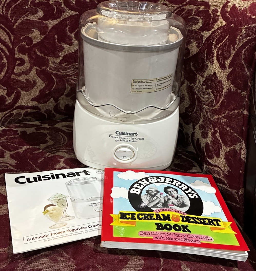 CUISINART ICE-20 FROZEN YOGURT ICE CREAM MAKER SORBET WHITE W/ Manual