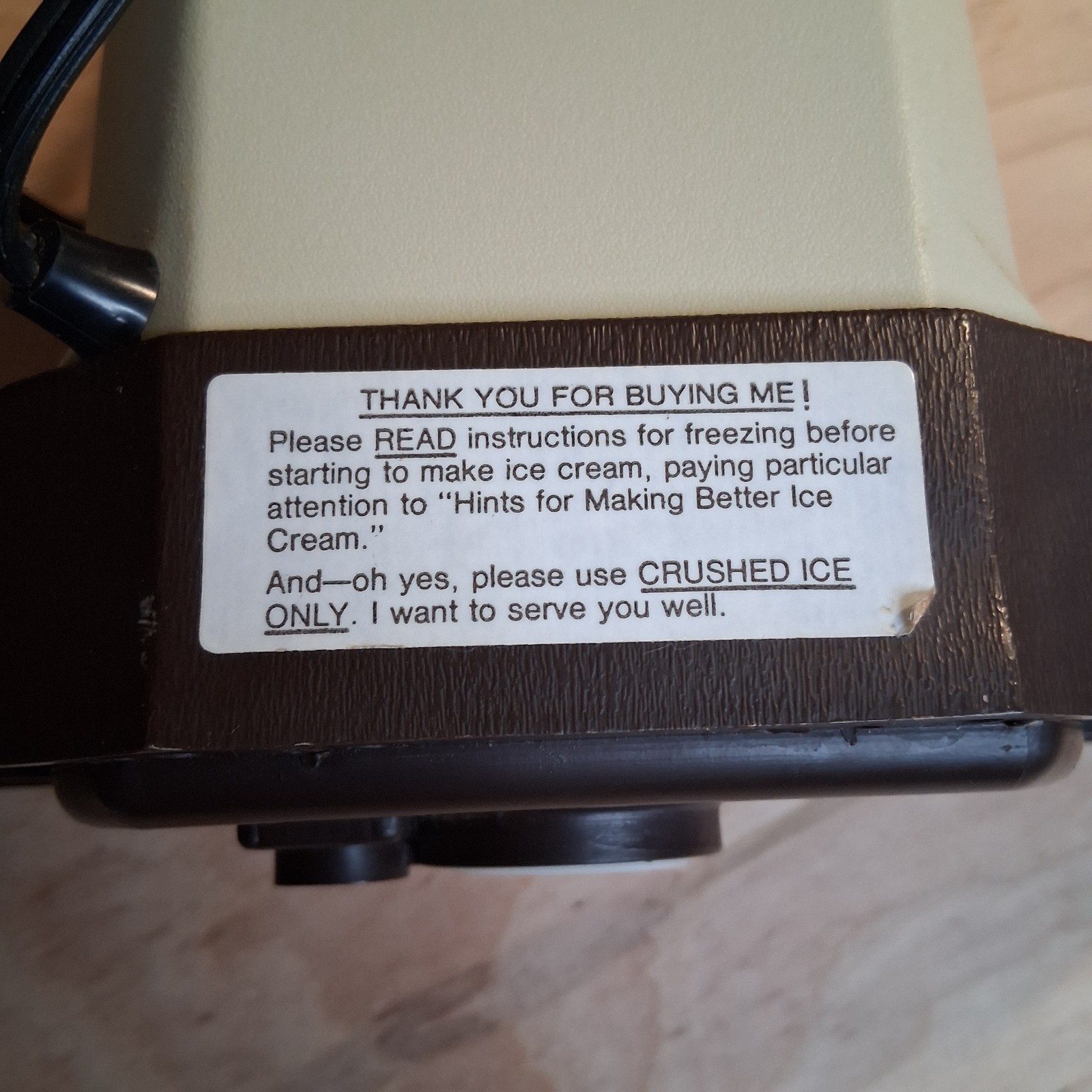 Richmond Cedar Works Model 71 4 Quart Ice Cream Maker Replacement Motor Tested