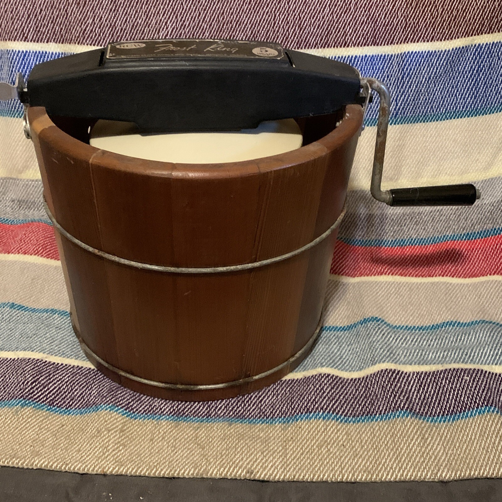 Richmond Cedar Works Frost King 5 Qt Vintage Manual Ice Cream Freezer Maker USA