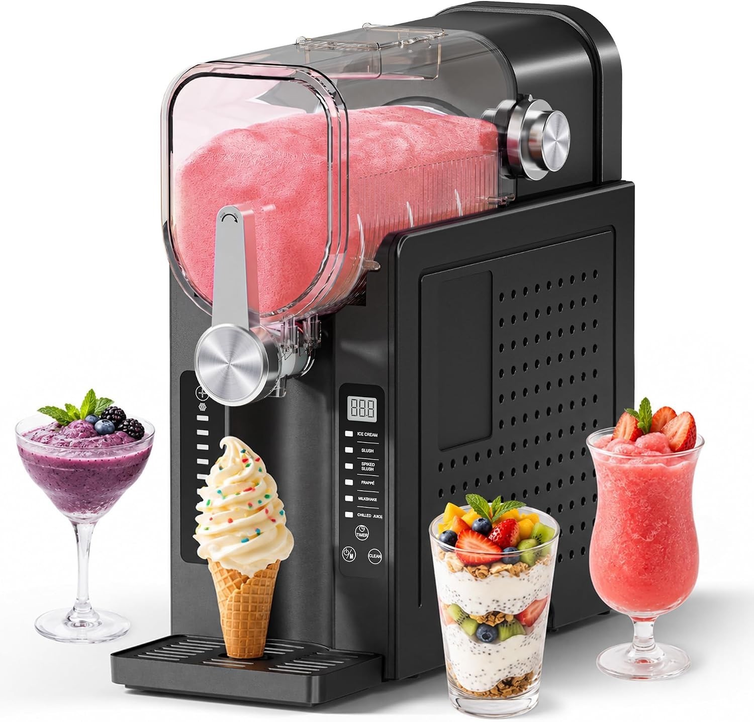 Slushie Machine for Home, No Ice Needed Frozen Drink Maker, Black | with Auto