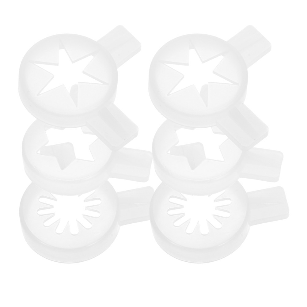 6pcs Ice Cream Machine Nozzle Ice Cream Machine Plastic Snowflake Nozzle