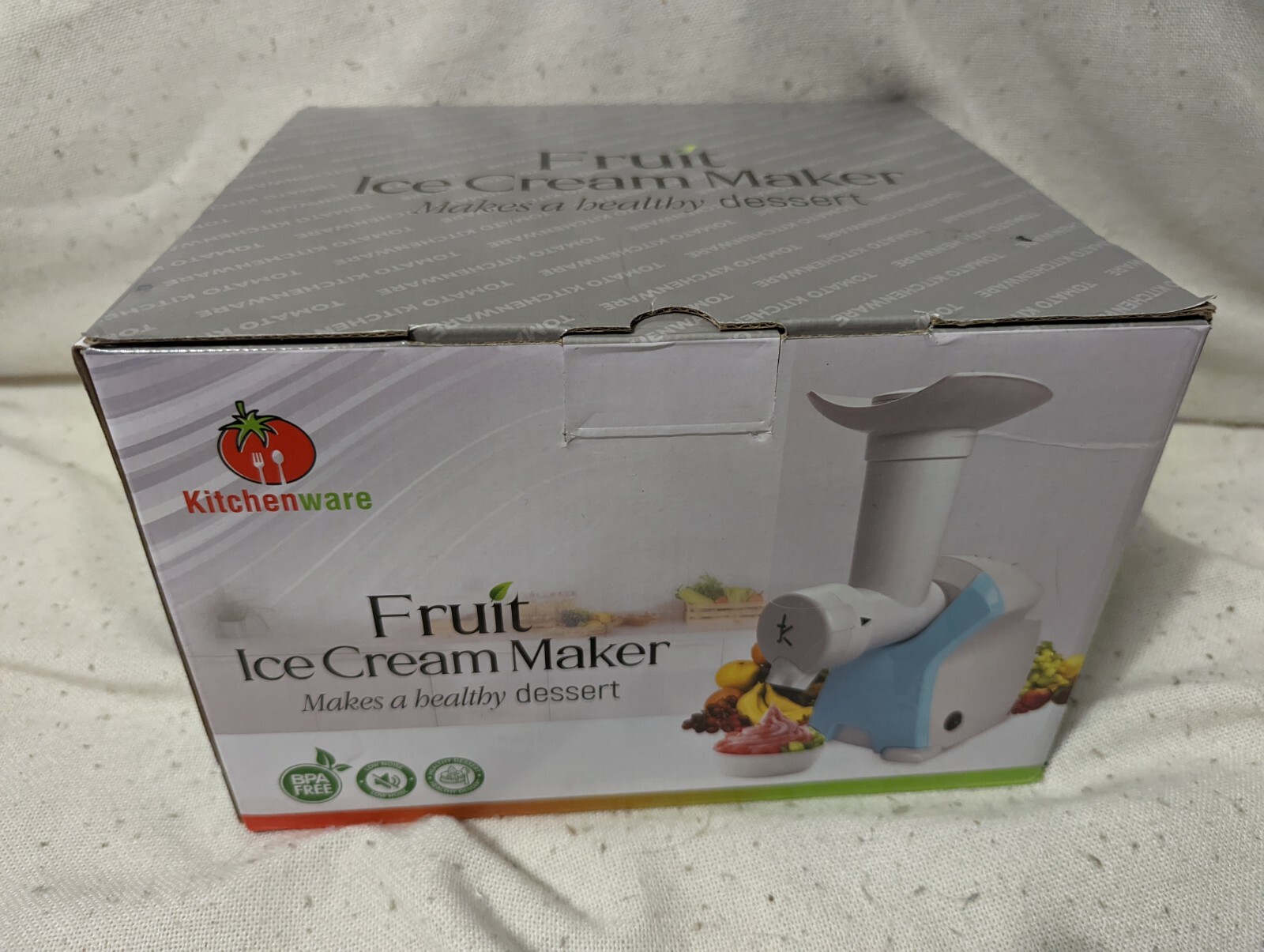 Tomato Kitchenware White Blue Dishwasher Safe Low Noise Fruit Ice Cream Maker