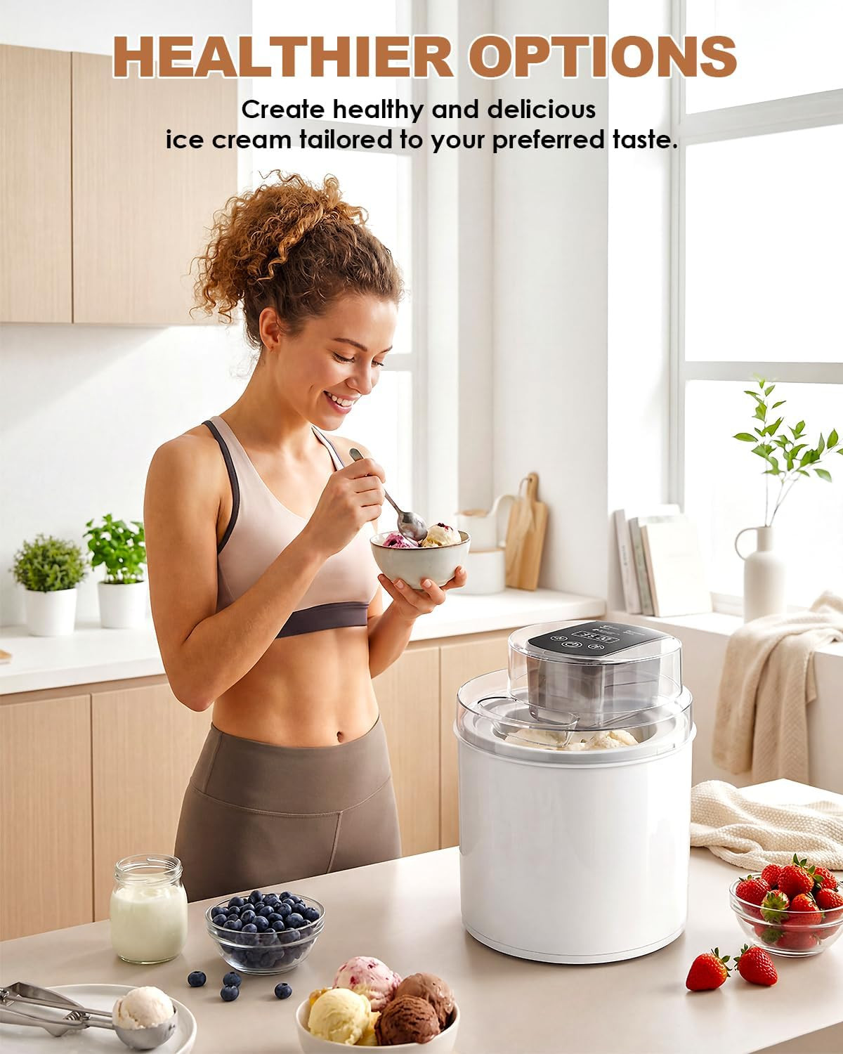 Ice Cream Maker Machine – 2.1 Quart Ice Cream Machine for Gelato, Sorbet & Froze