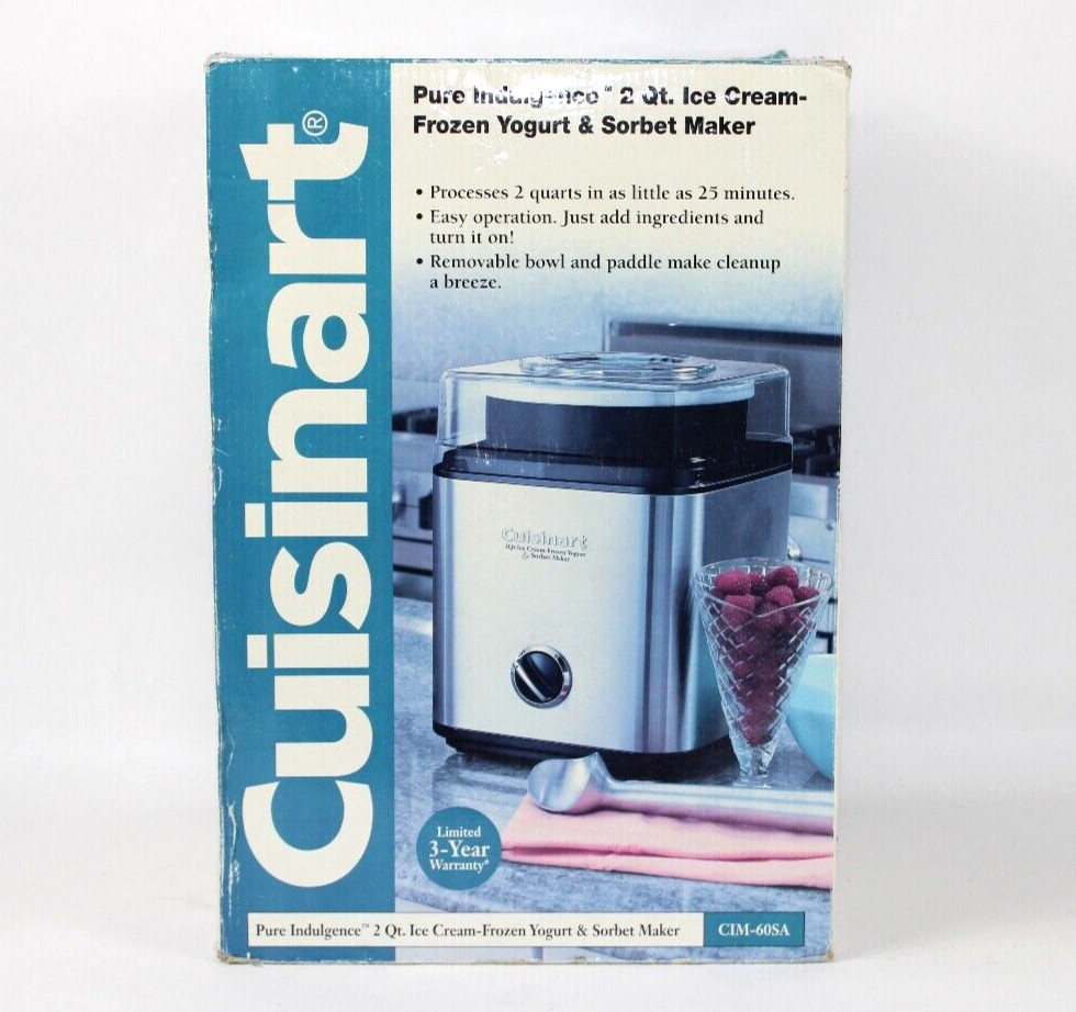 Cuisinart Ice Cream Frozen Yogurt Maker CIM-60SA – Stainless 2 Quart – Brand NEW