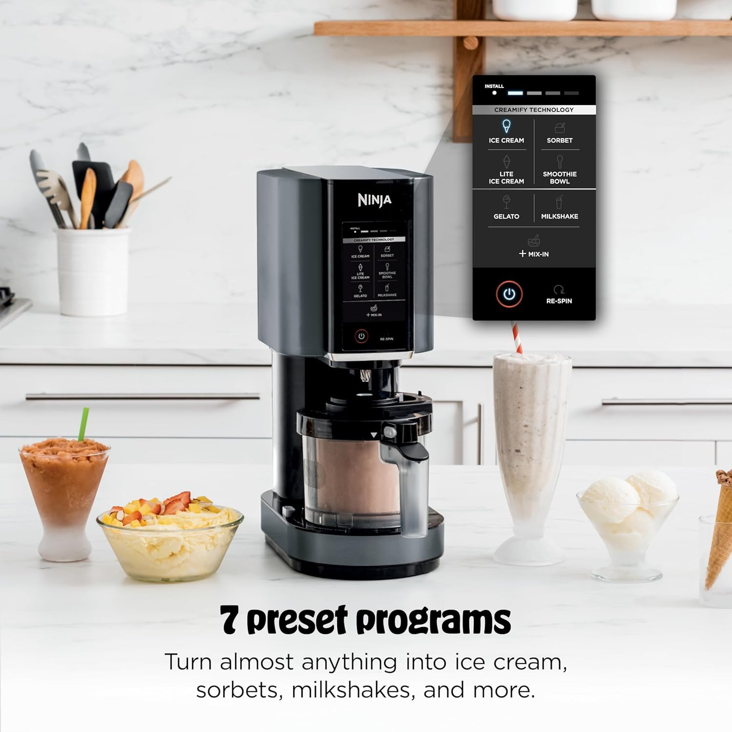 Ninja Creami NC299AMZ Ice Cream Maker 7-in-1 16oz Pint Black
