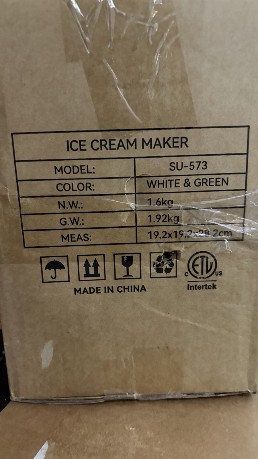 Pukomc Ice Cream Maker White and Green New In Box Never Used