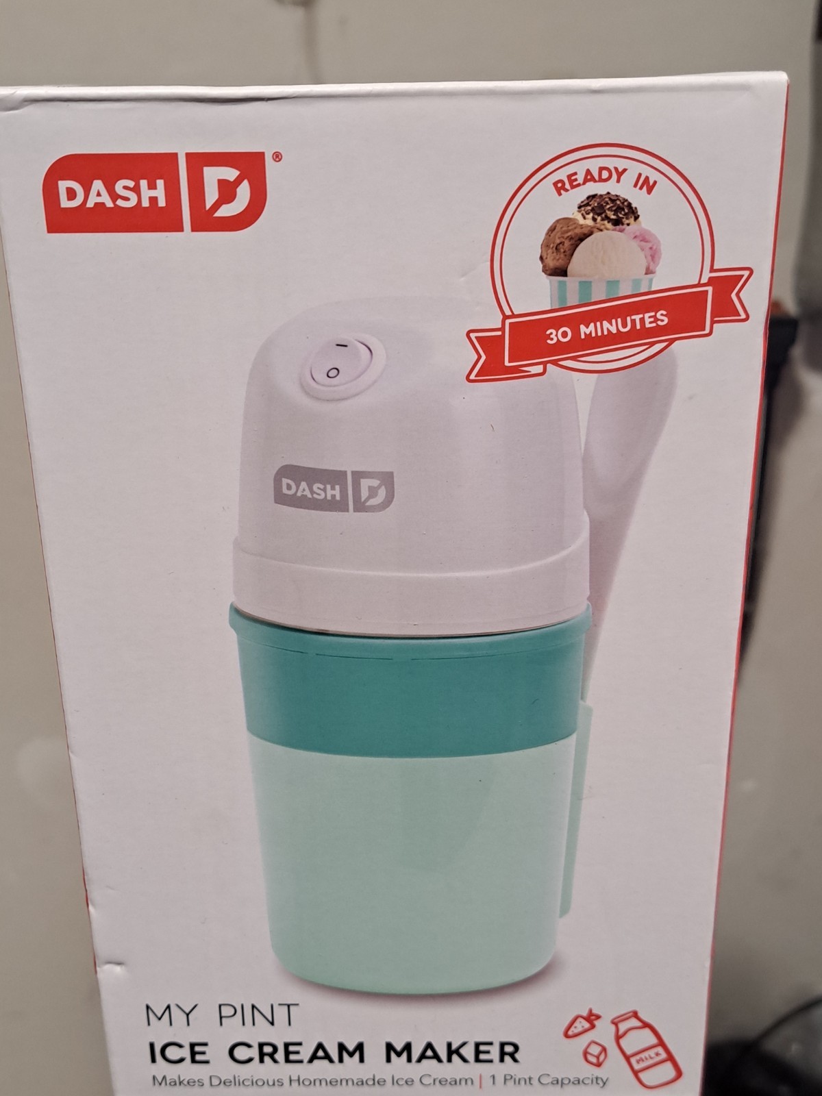 Dash My Pint Ice Cream Maker in Teal – 1 Pint (1.6 Cups) – New