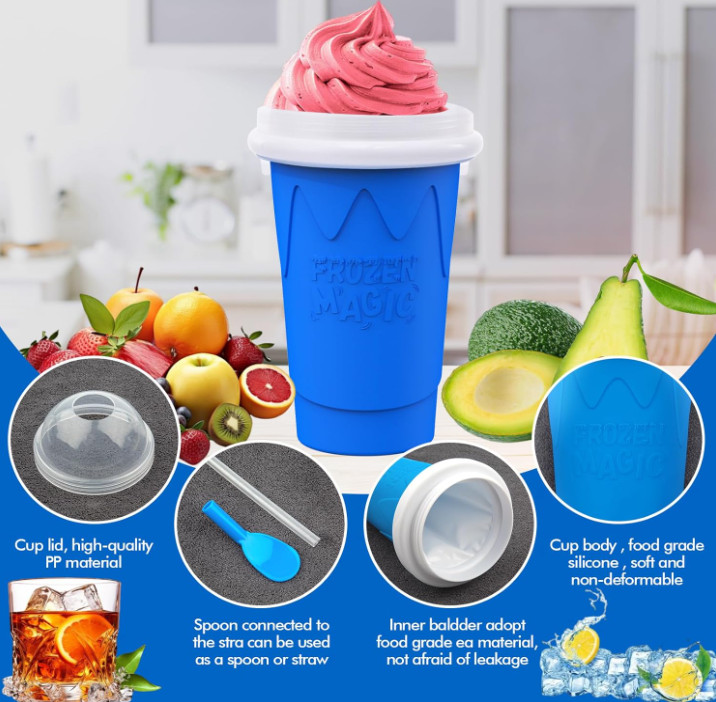 500ML Slushie Maker Cup – DIY Magic Slushy Maker Squeeze Cups, Portable Smoothie