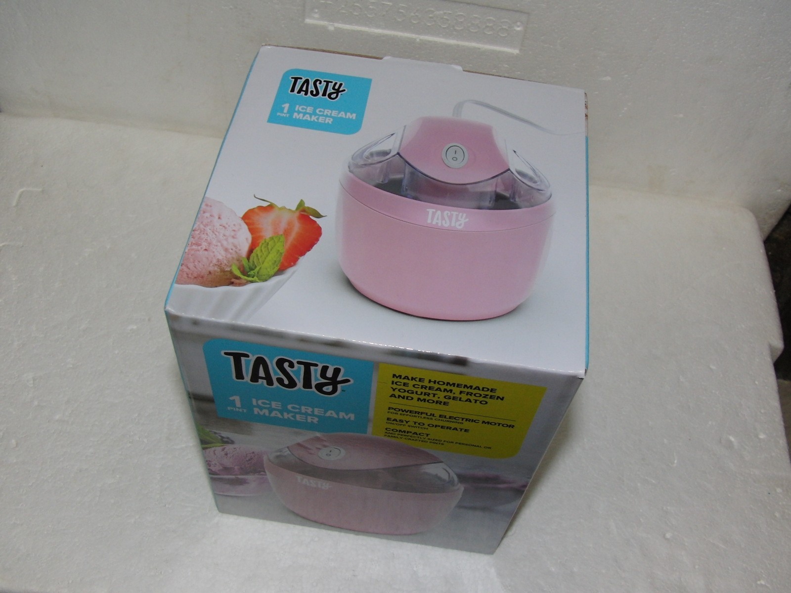 Tasty 1 Pint Compact Ice Cream Maker, Frozen Yogurt, Gelato and More NEW