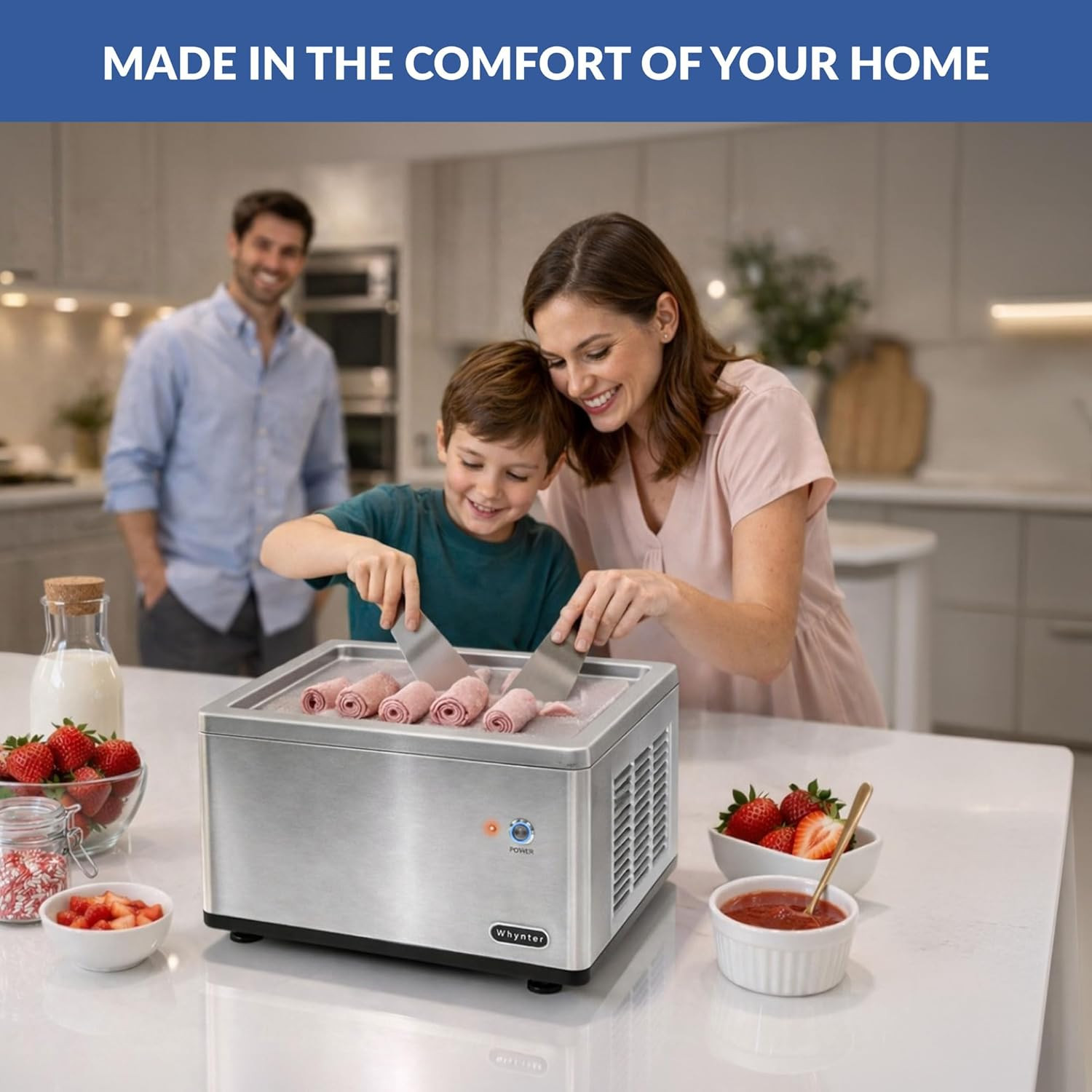 ICR-300SS 0.5-Quart Stainless Steel Rolled Ice Cream Maker with Compressor