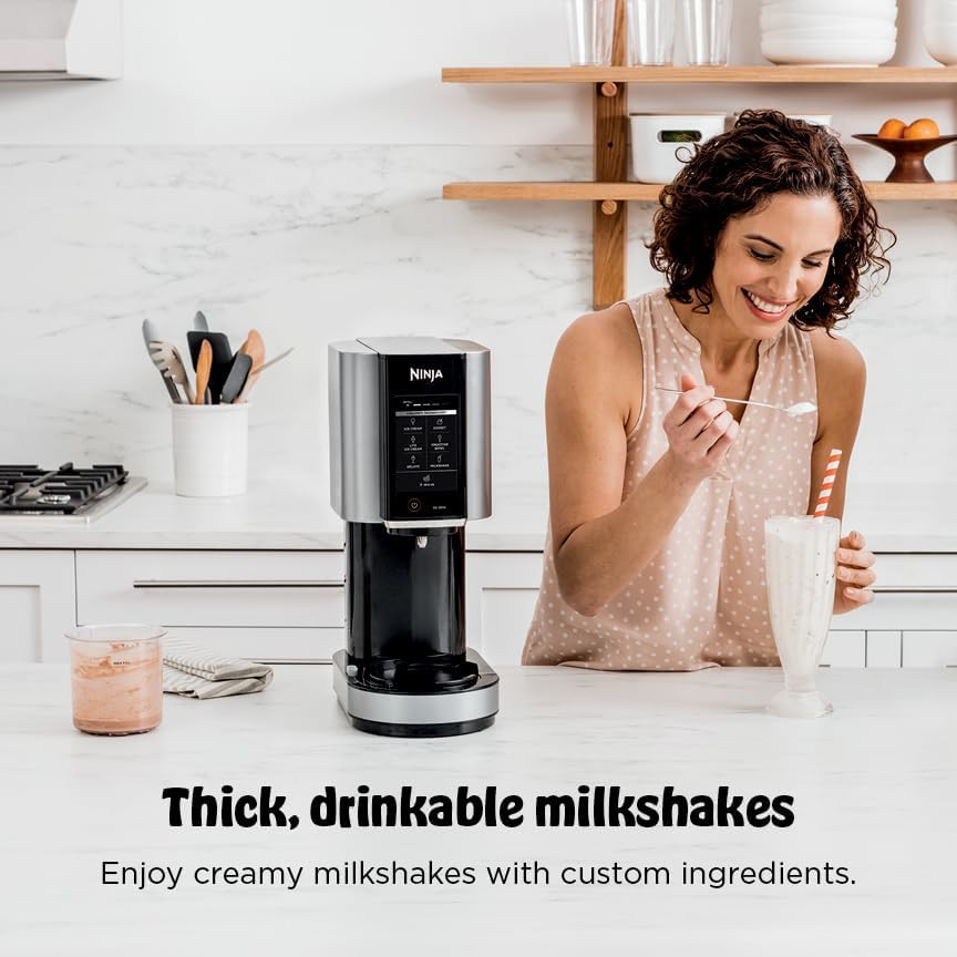 Ninja NC301 Creami Ice Cream Maker, for Gelato, Mix-Ins, Milkshakes, Sorbet, Smo
