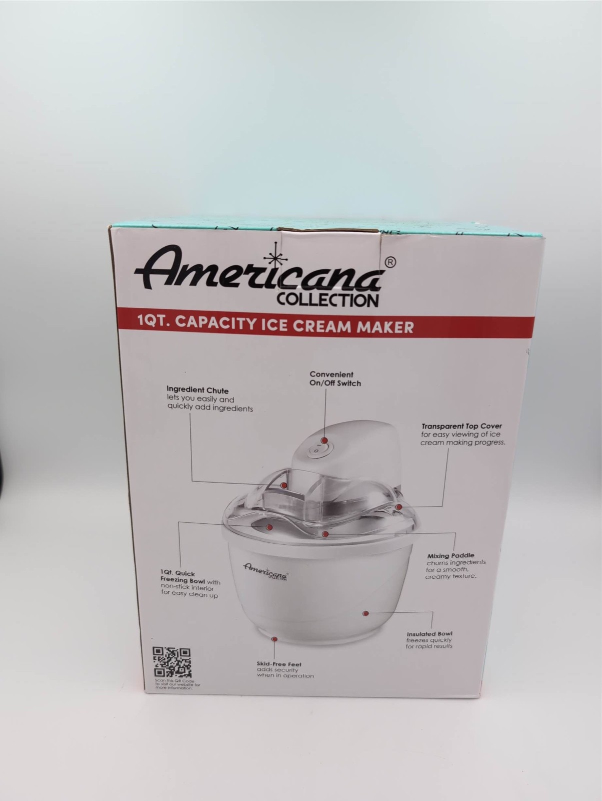 Americana Collection 1 Qt Ice Cream Maker White 1 Quart VTG