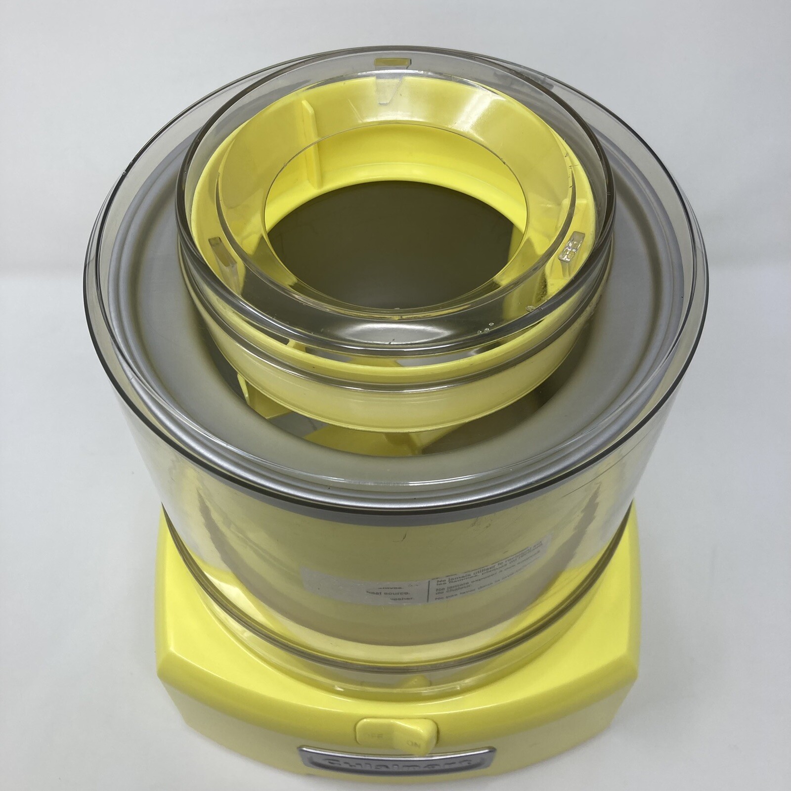 Cuisinart 1.5 Quart Frozen Yogurt Ice Cream & Sorbet Maker Yellow ✅WORKS *READ*