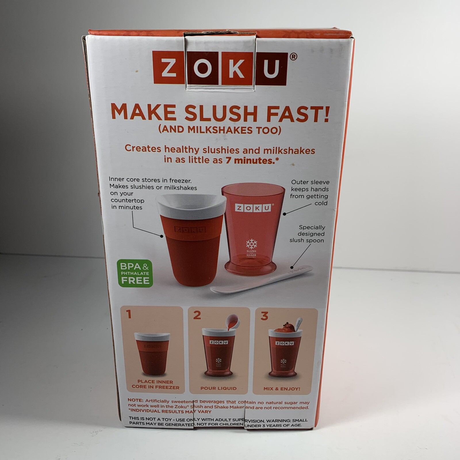 Zoku Slush and Shake Maker, Compact Make and Serve Cup w/Freezer Core NEW/Box