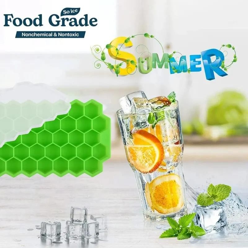 1pcs Honeycomb 37 Lattice Cube Tray Maker Without Lid Diy Ice Mold
