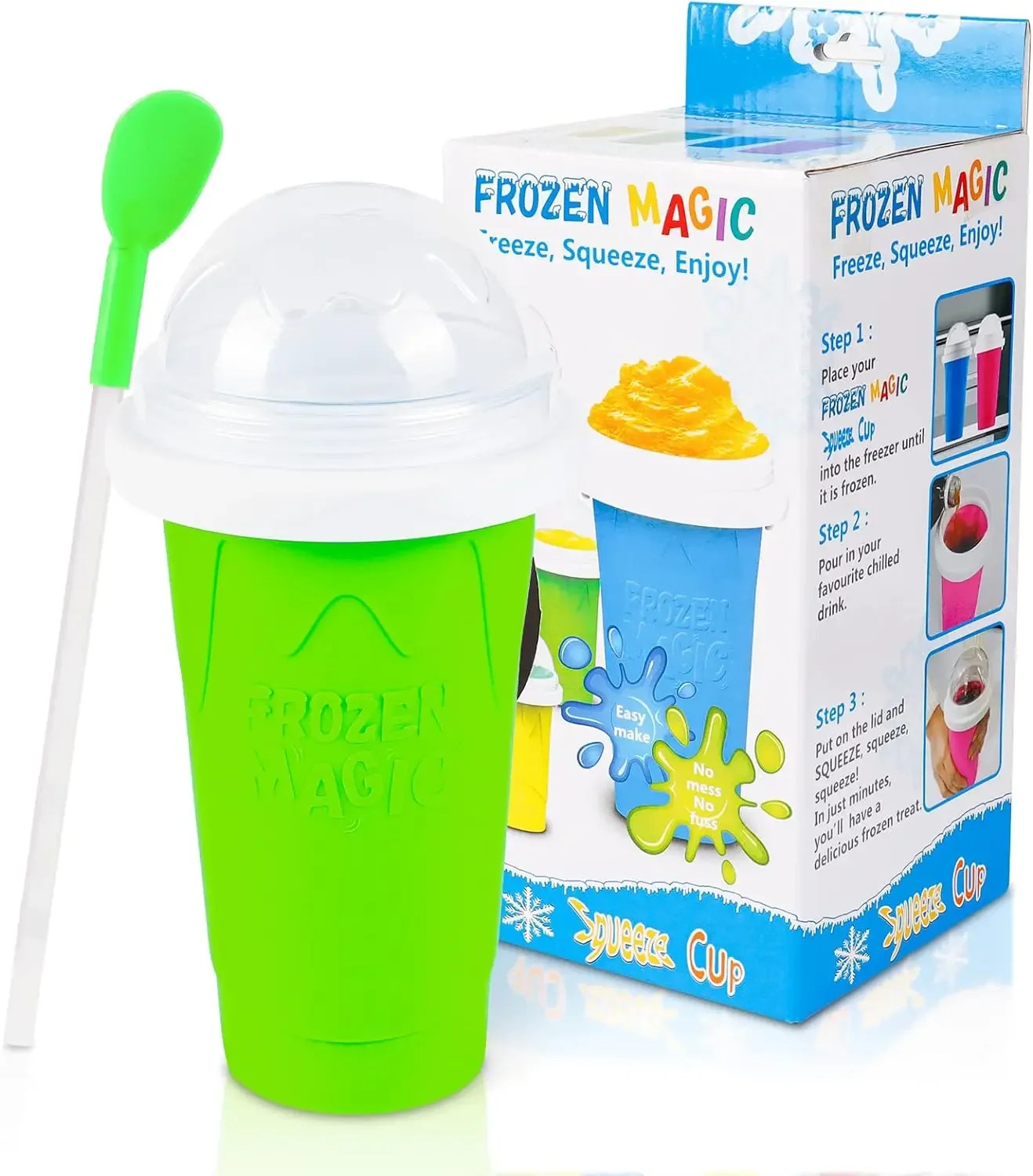 DIY Slushie Cup Frozen Smoothie Maker Portable Squeeze Bottle US
