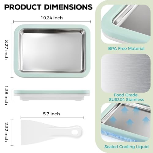 Rolled Ice Cream Maker with Quick Start Guide – DIY Instant Ice Mint Green
