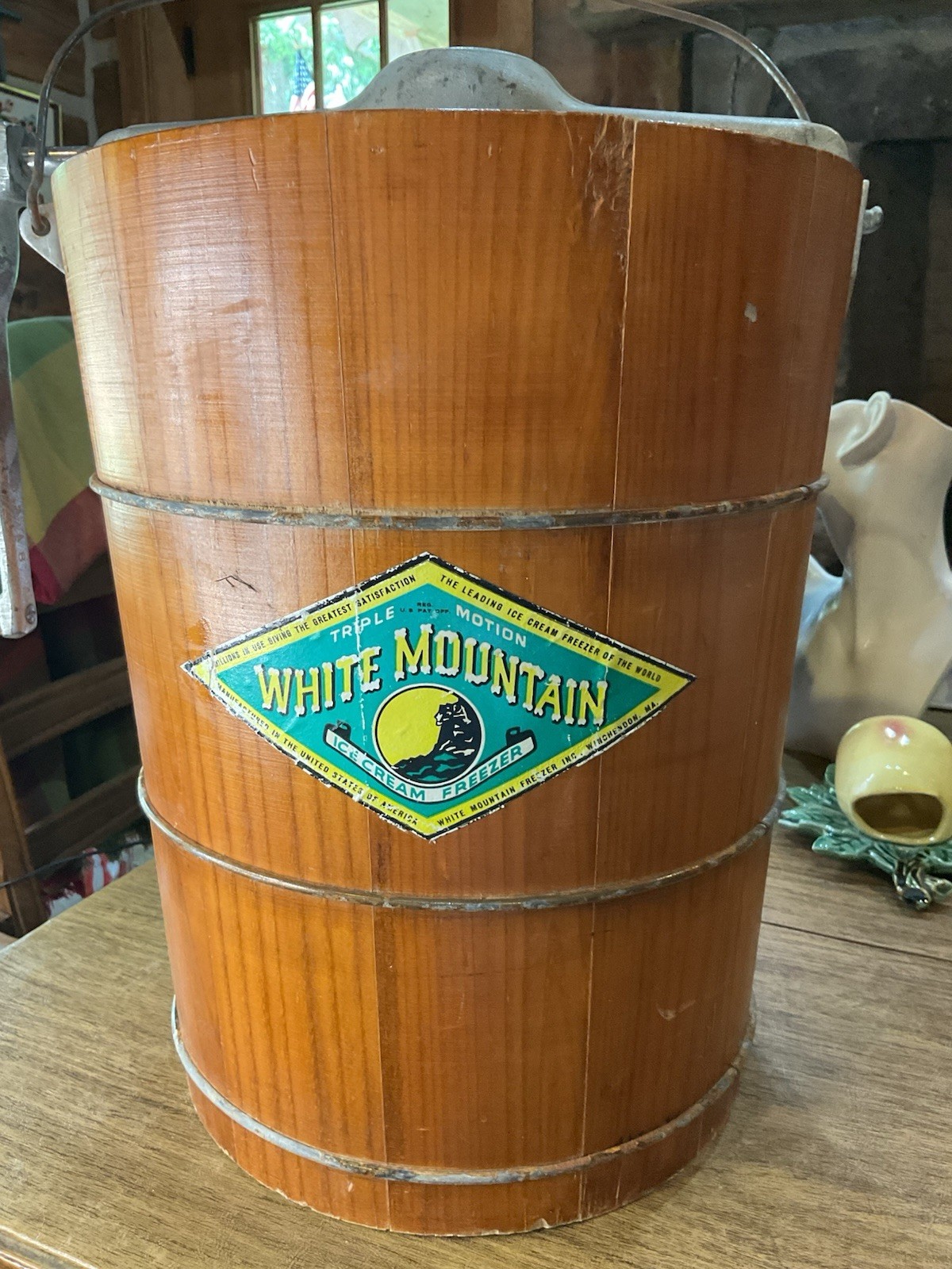 VTG White Mountain 6Qt Manual Crank Triple Motion Ice Cream Freezer – VG/GUC