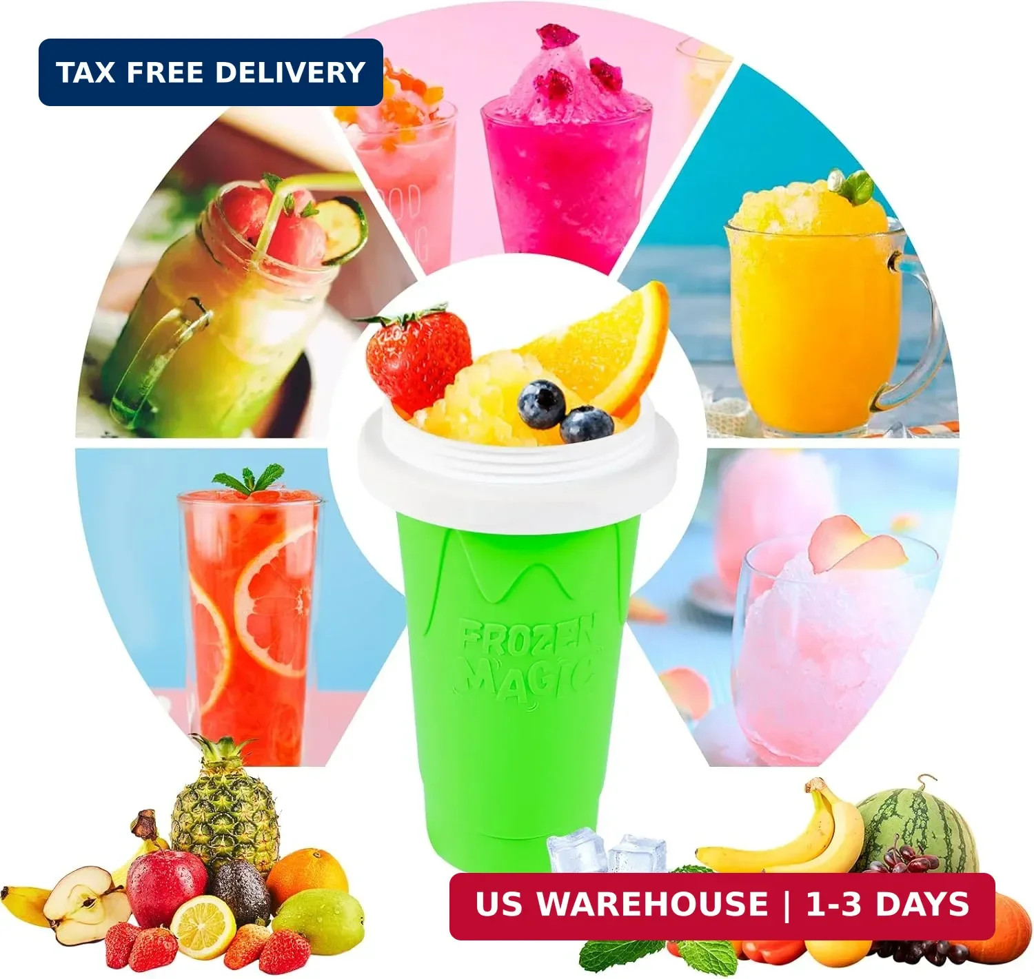 Slushy Maker Cup – Quick Frozen Magic Squeeze Cup For Chocolate MilkShake, Sorbe