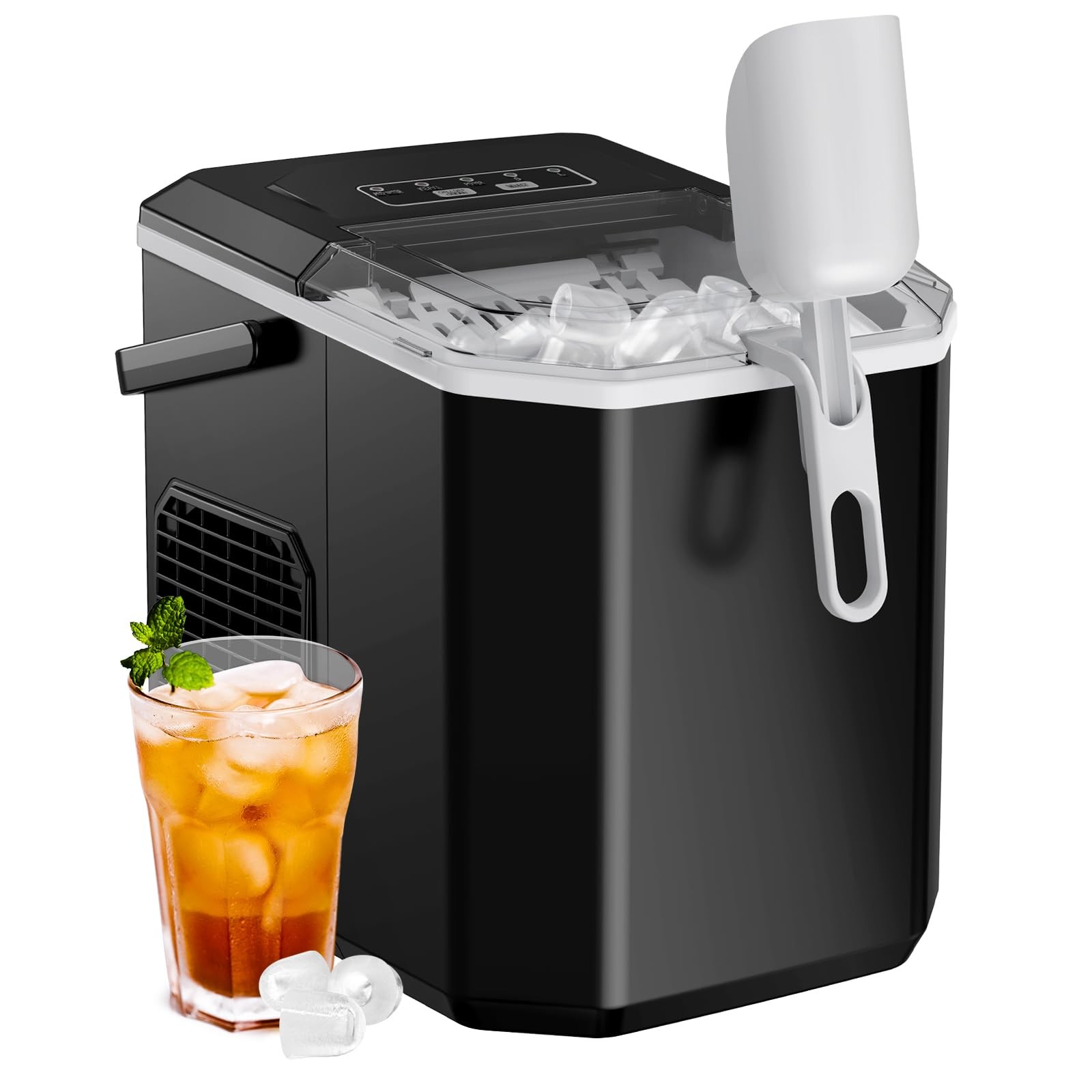 Silonn Ice Maker Countertop Portable Ice Machine Carry Handle Self-Cleaning Ice