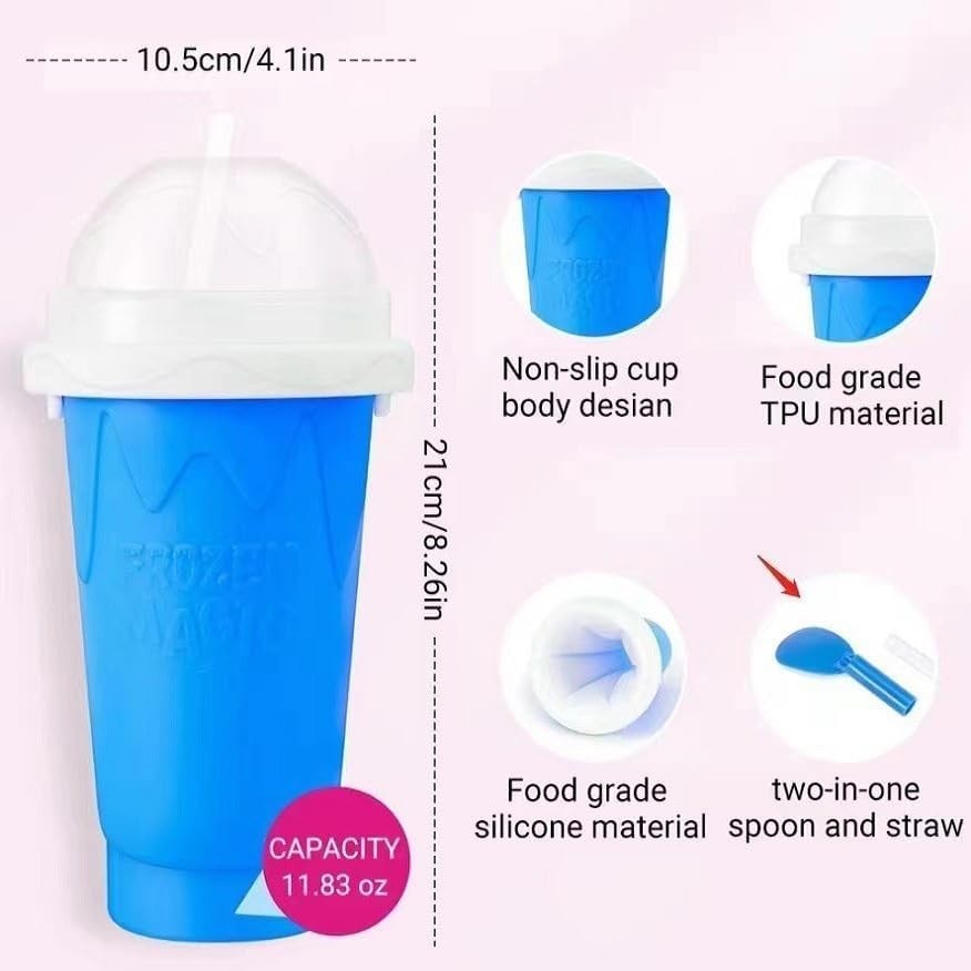 2 Packs Magic Quick Frozen Smoothies Maker – Portable Double Layer Slushy Maker