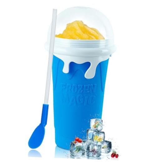 Large Slushie Cup 500ml,Frozen Magic Slushy Cup Maker,DIY Homemade Ice Blue