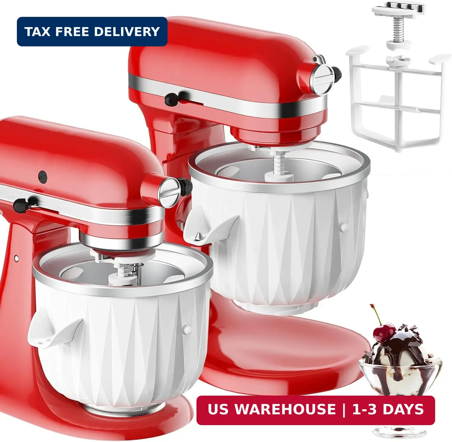 Ice Cream Maker Attachment for KitchenAid Stand Mixer, 2 Quart Kitchen Aid ice c