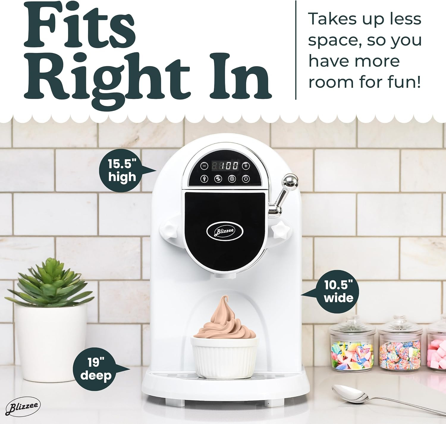 Soft Serve Ice Cream Machine 1.25Qt | No Pre-Freezing Countertop Ice Cream Maker
