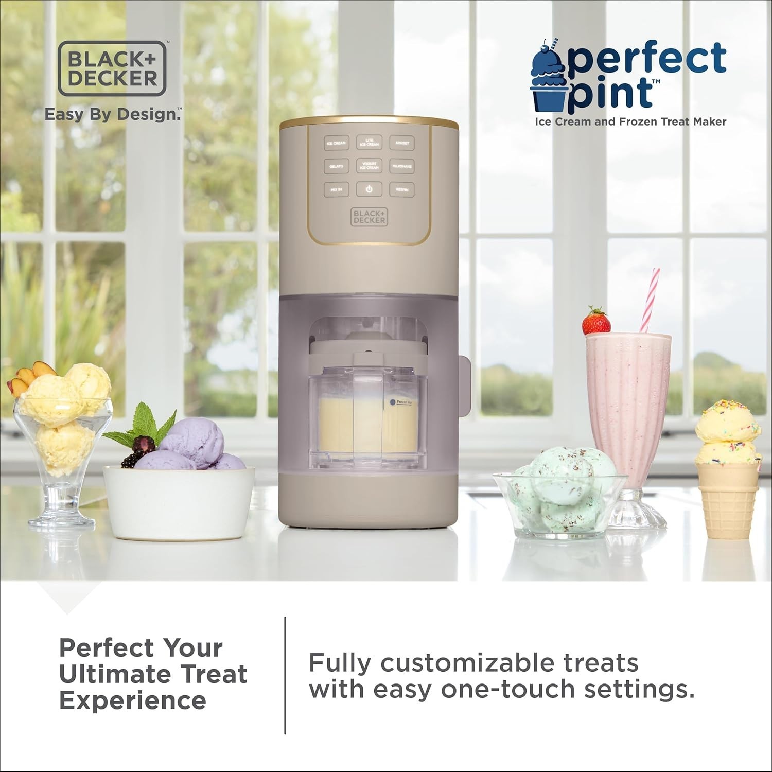 BLACK+DECKER Perfect Pint Ice Cream Gelato, Sorbet, Milkshakes, Frozen Yogurt