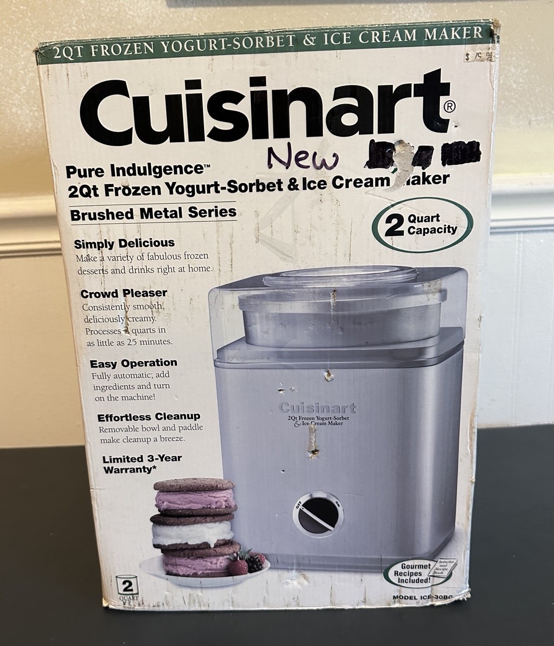 Cuisinart Pure Indulgence 2 Quart Frozen Yogurt Sorbet Ice Cream Maker ICE-30BC