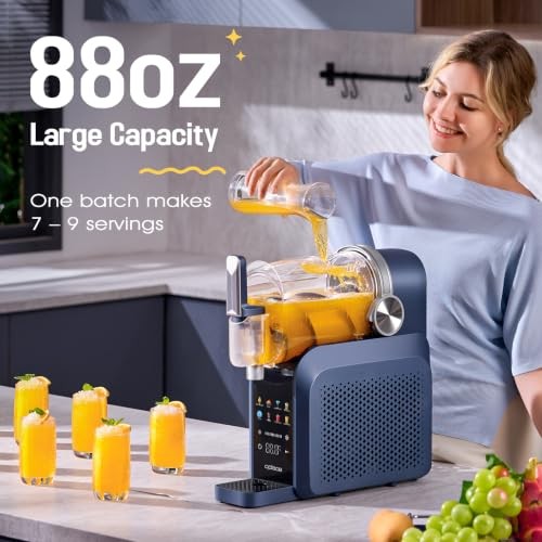 7-in-1 Slushie Machine & Soft Serve Ice Cream Maker,88oz with No Ice Blue