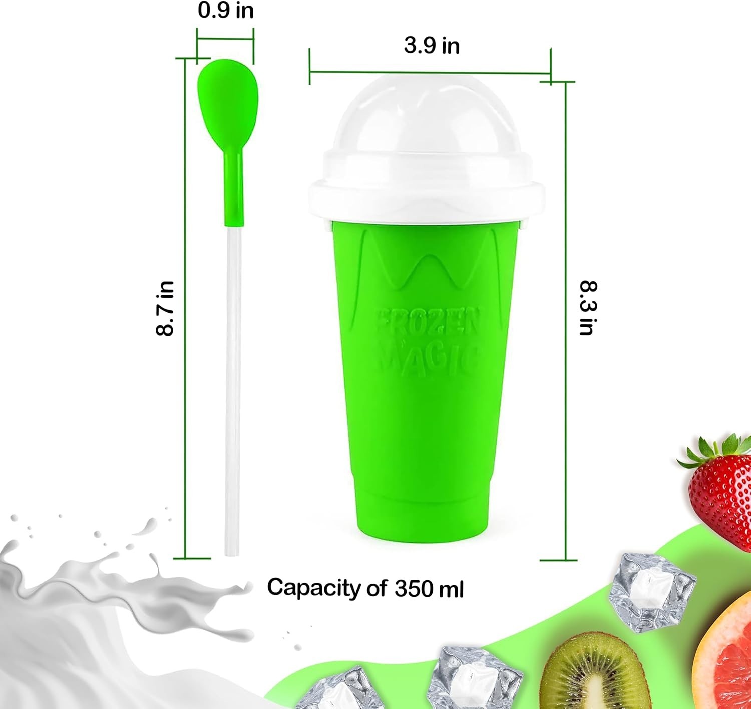 Manual Slushy Cup with Smart Spoon-Straw: Perfect for Crafting DIY Treats