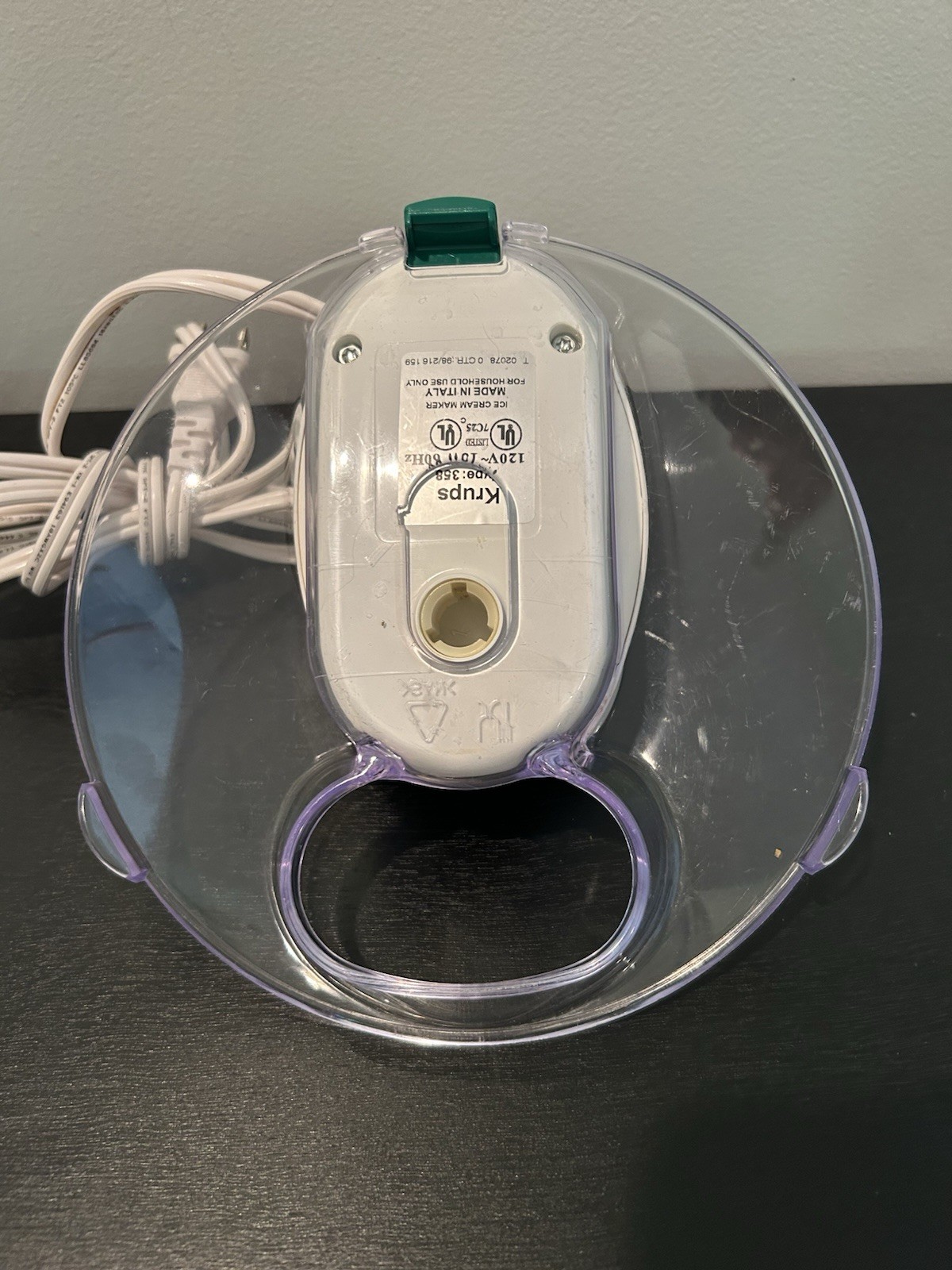 KRUPS La Glaciere Ice Cream Maker 358 Motor and Lid Replacement Tested Works