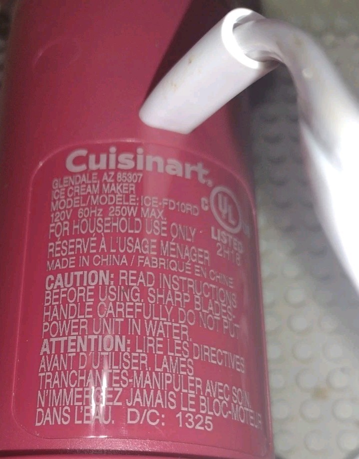 Cuisinart FastFreeze FD10RD Tool Only Working Free Shipping