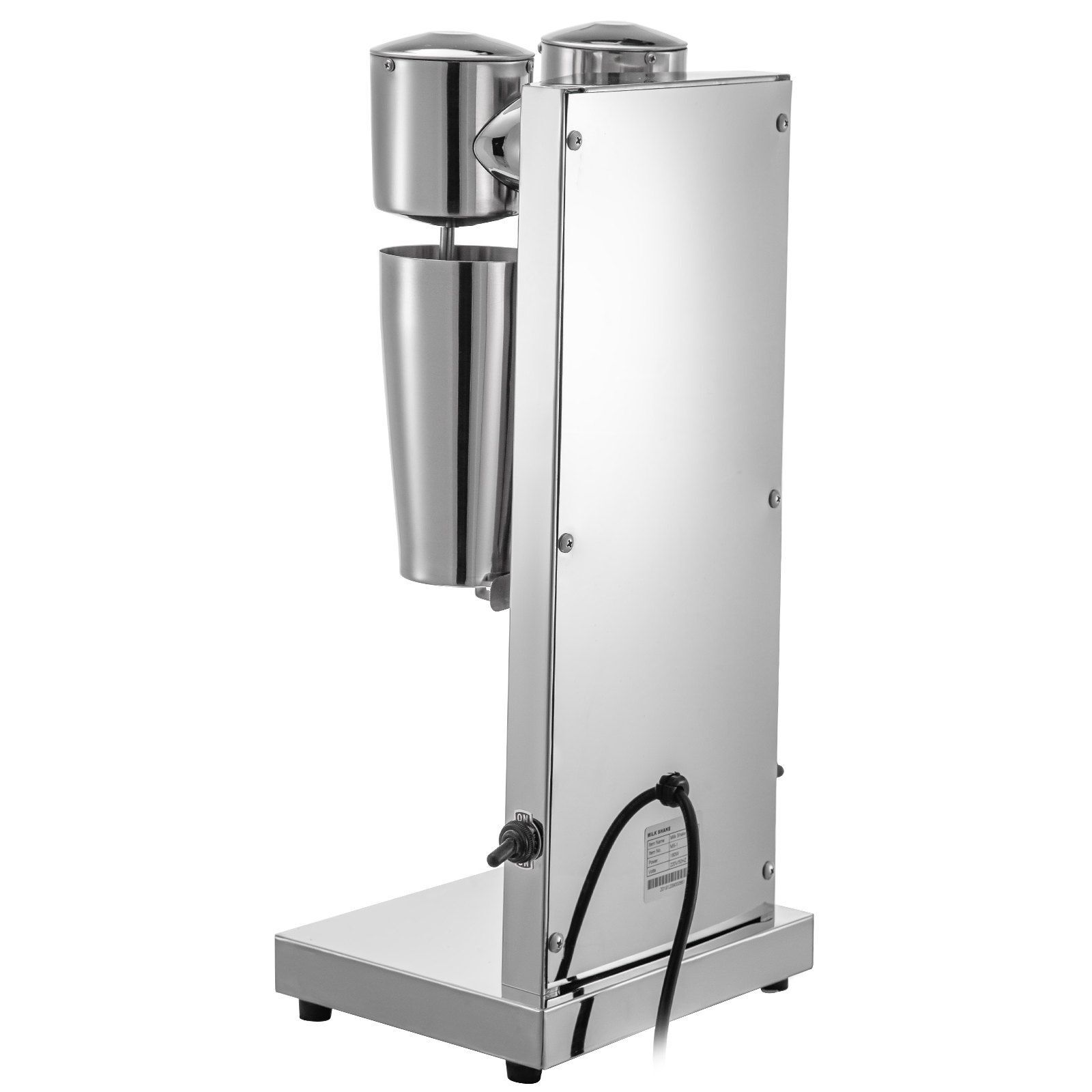 180W Stainless Steel Electric Milkshake Maker 2 Speed Mixing Head Rotates 360°