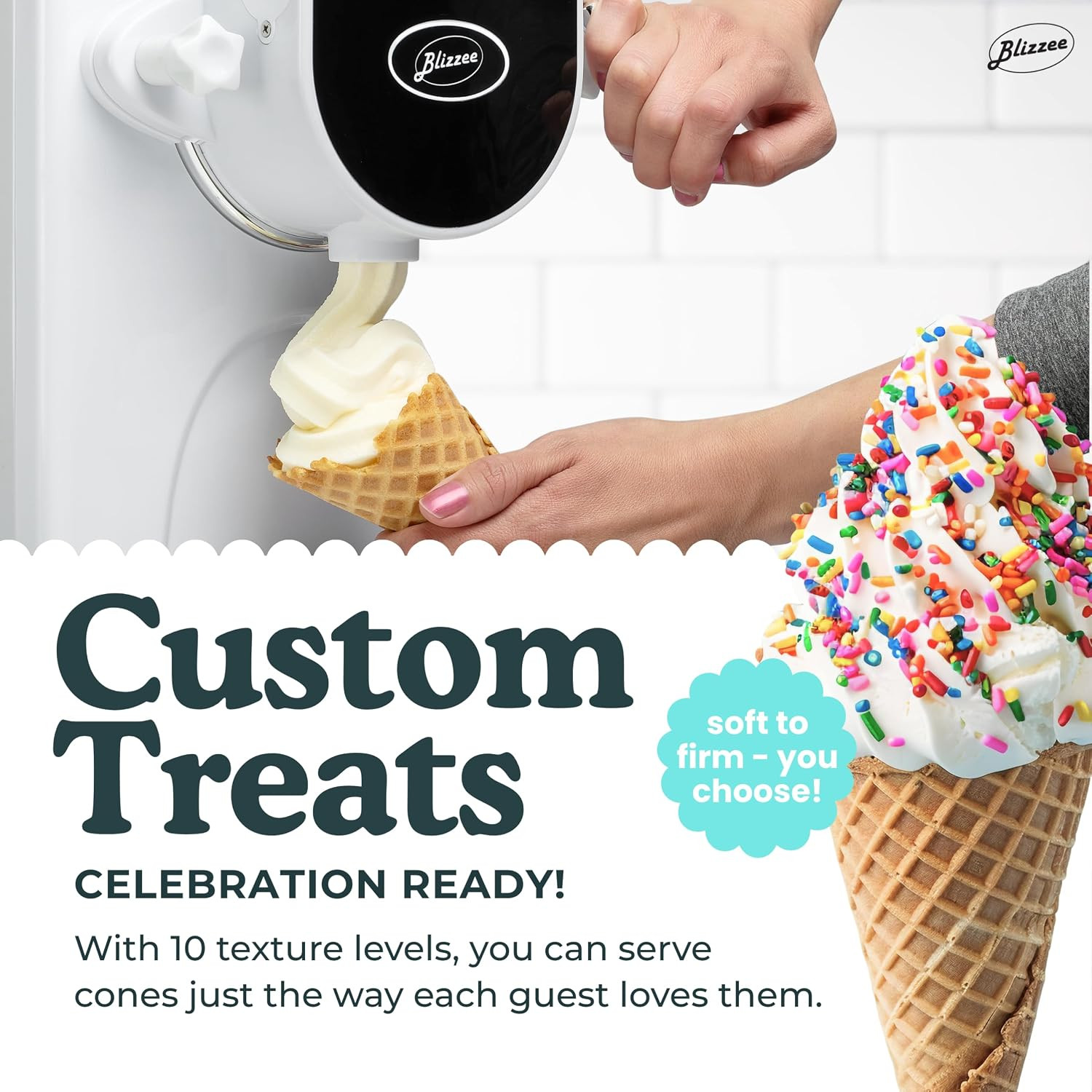 Soft Serve Ice Cream Machine 1.25Qt | No Pre-Freezing Countertop Ice Cream Maker